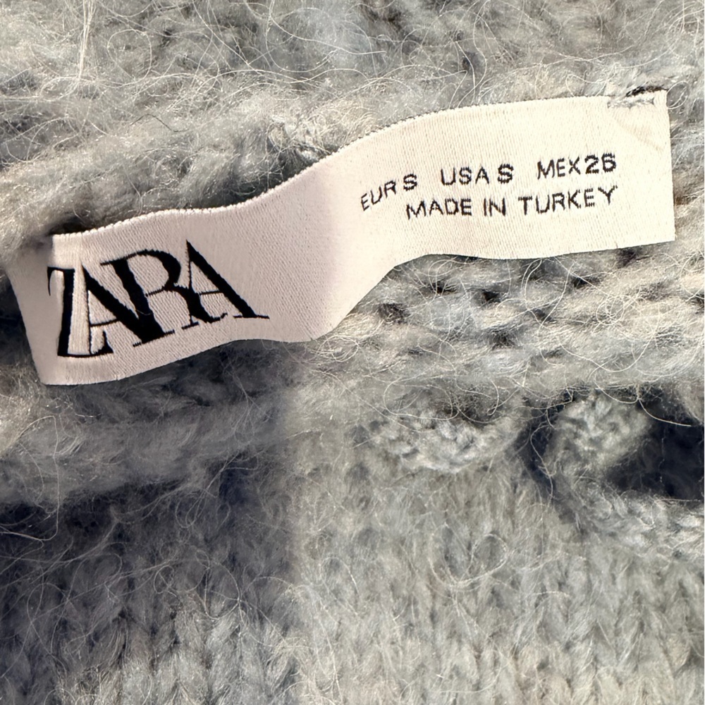 Zara Soft Gray Cowl Neck Sweater - Picture 6 of 7